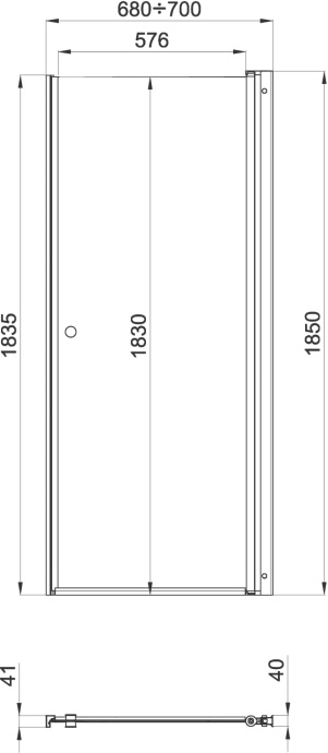 Душевая дверь в нишу DIWO Анапа 70х185, профиль хром глянец Щ0000055501 - 8