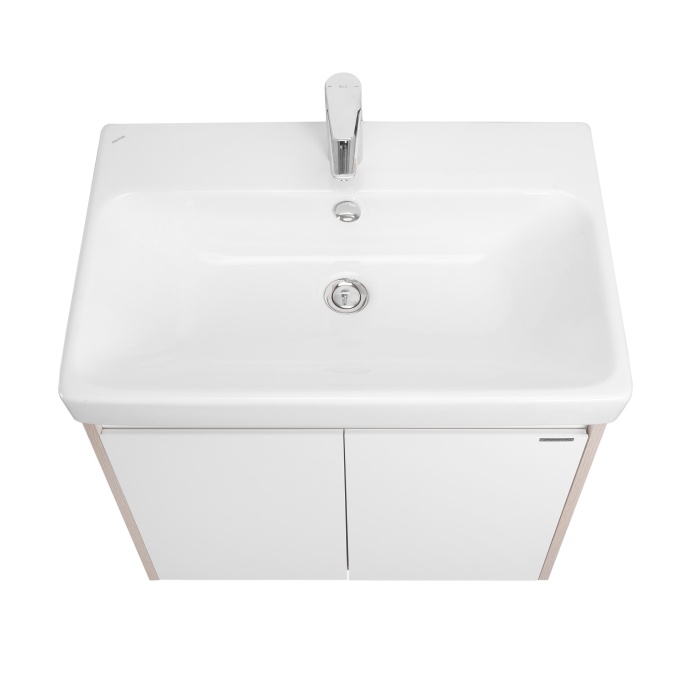 Тумба с раковиной Aquaton Сканди Doors 70 белый - светлое дерево 1A2789K0SDB20 - 2