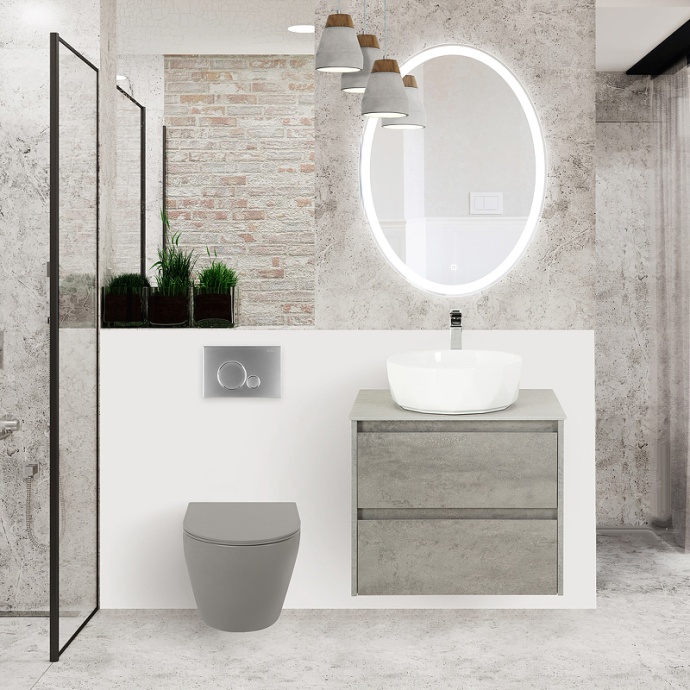 Унитаз подвесной BelBagno Colorato с крышкой, серый матовый (BB062CHR-GR) - 2