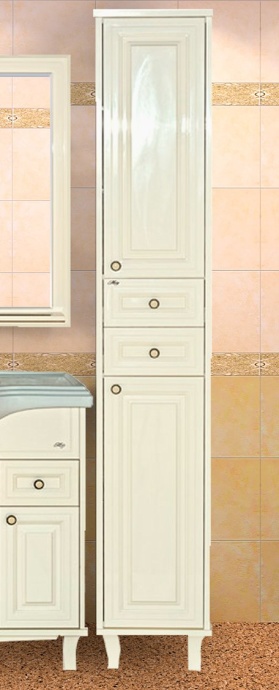 Шкаф-пенал Misty Шармель 35 R светло-бежевая эмаль, 2 ящика Л-Шрм05035-5812ЯП - 1