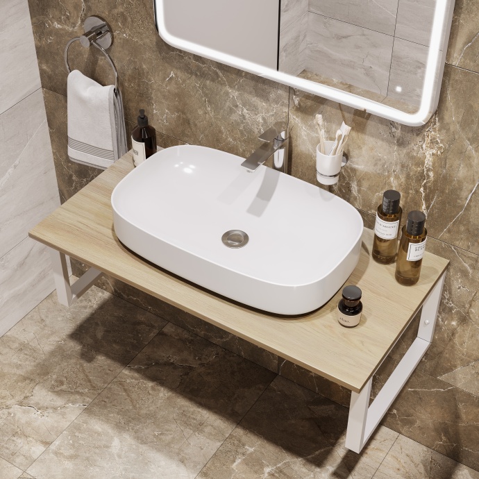 Раковина STWORKI накладная 65 3064-KL белый глянец - 2