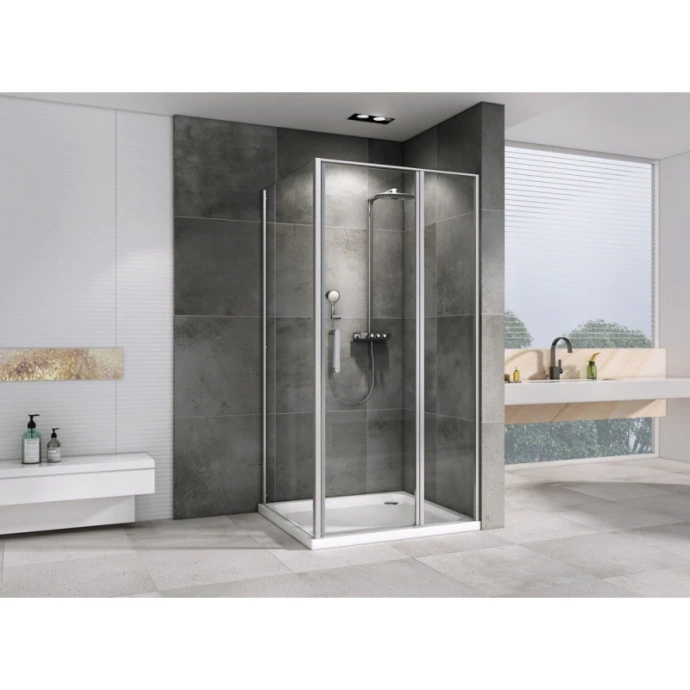 Душевой уголок Abber Sonnenstrand 100х85 хром стекло прозрачное AG04100S-S85 - 0