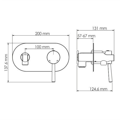 Main 4138 Встраиваемый смеситель для душа с гигиенической лейкой - 2