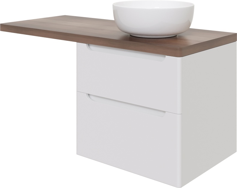 Тумба с раковиной STWORKI Берген 60 белая с темной столешницей 122, Moon 1, L 549683 - 5