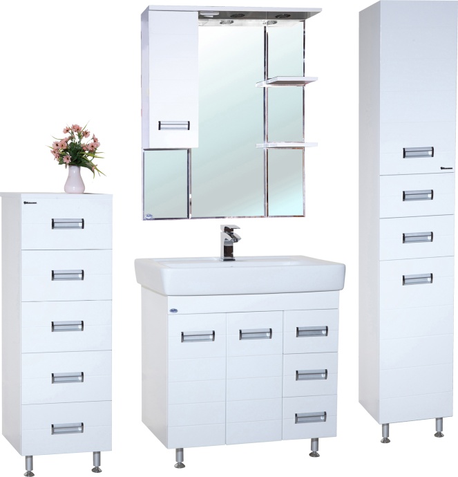 Зеркало-шкаф Bellezza Сиена 80 L белый 4613913002014 - 1