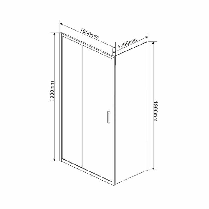 Душевой уголок Vincea Garda 160х100 хром стекло рифленое VSR-1G1016CH - 1