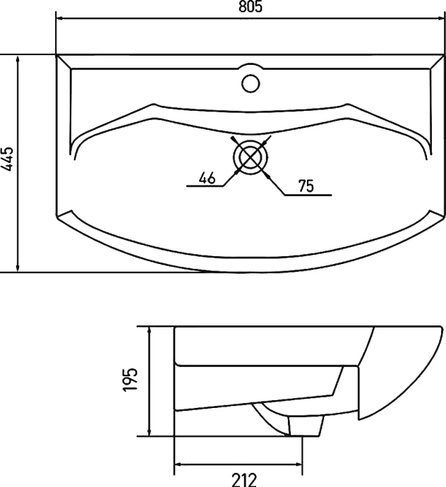 Тумба с раковиной Aquaton Рико 80 белый-светлое дерево 1A2154K1RIB90 - 6