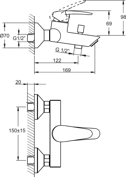 Душевой комплект VitrA Dynamic S A49152EXP  A49152EXP - 6