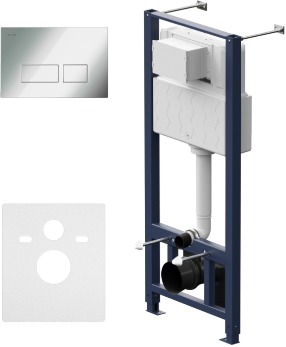 Система инсталляции для унитазов AM.PM Pro I012704.7051 с клавишей Pro S, глянцевый хром - 0