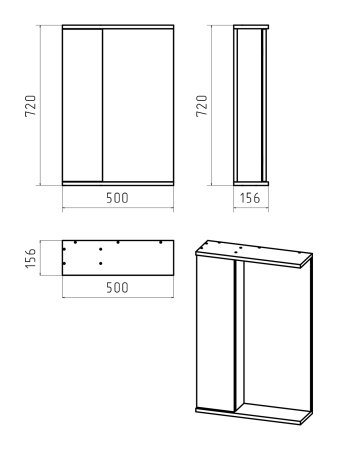 Зеркало-шкаф Misty Лира 50 левое белое глянцевое П-Лир04050-013Л - 1