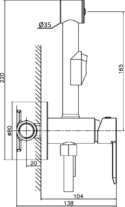 Гигиенический душ Agger Gorgeous со смесителем , хром A0270000 - 1