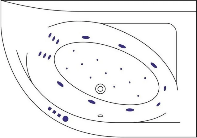 Ванна акриловая Excellent Aquarella Ultra 170x110 R с гидромассажем белый - хром WAEX.ARP17.ULTRA.CR - 8