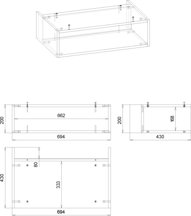 Полка Бриклаер Кристалл 70 под тумбу, муссон 4627125414862 - 2