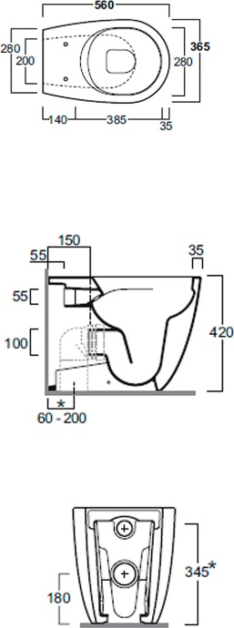 Унитаз приставной Simas Vignoni с крышкой, черный (VI01 nero) - 2