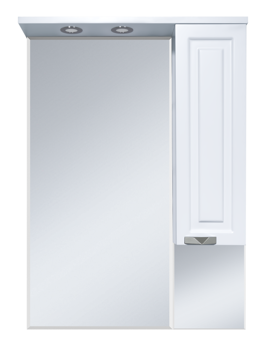 Терра - 70 зеркало-шкаф белый правый П-Тер02070-011П - 0