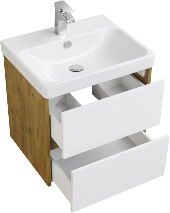 Тумба под раковину Aquaton Сканди 70 белый - светлое дерево 1A251801SDZ90 - 2