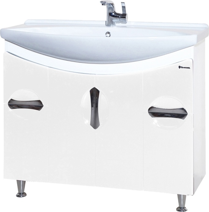 Тумба с раковиной Bellezza Лагуна 105 белая - 0