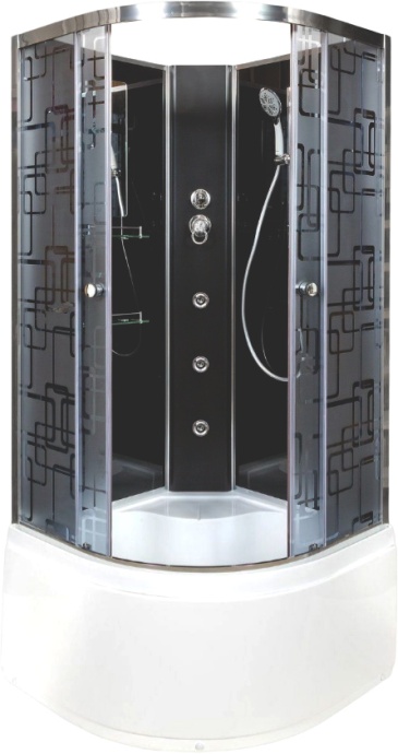 Душевая кабина DETO BM4510NGMBLACK с высоким поддоном, с сиденьем, без крыши - 0