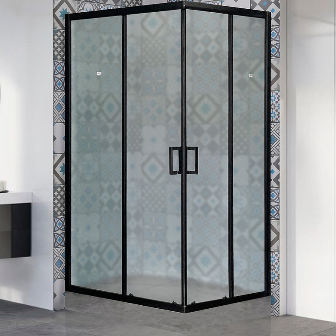 Душевой уголок Royal Bath HPD 120х90 профиль черный стекло матовое RB9120HPD-C-BL - 0
