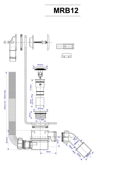 Обвязка для ванн пластиковая MRB11 McALPINE (Полуавтомат) - 4