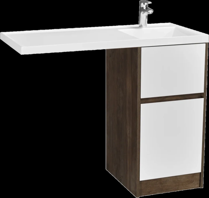 Тумба с раковиной Aquaton Лондри 40 темное дерево-белый 1A2670K2LHDY0 - 0