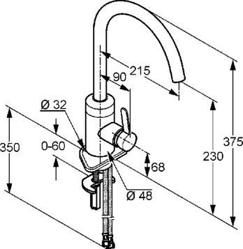 Смеситель для кухонной мойки Kludi  хром  428030578 - 4