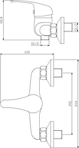 Смеситель для душа Rossinka  хром  Y35-41 - 1