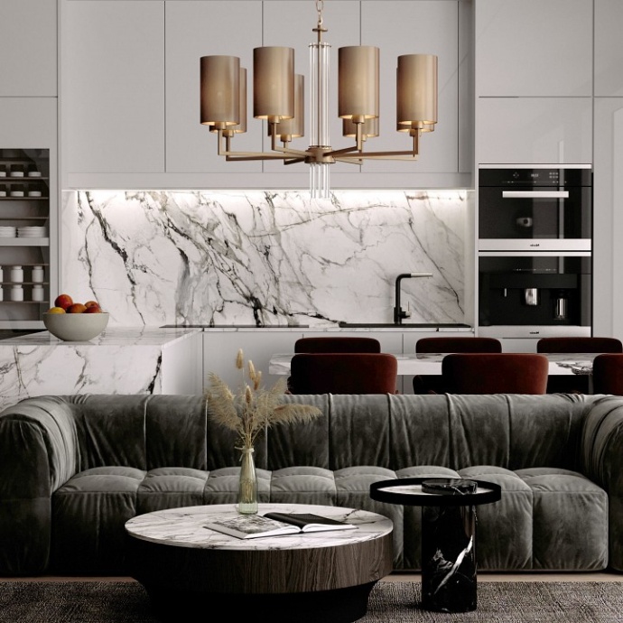 Подвесная люстра Eurosvet Soffio 60134/6 никель - 2