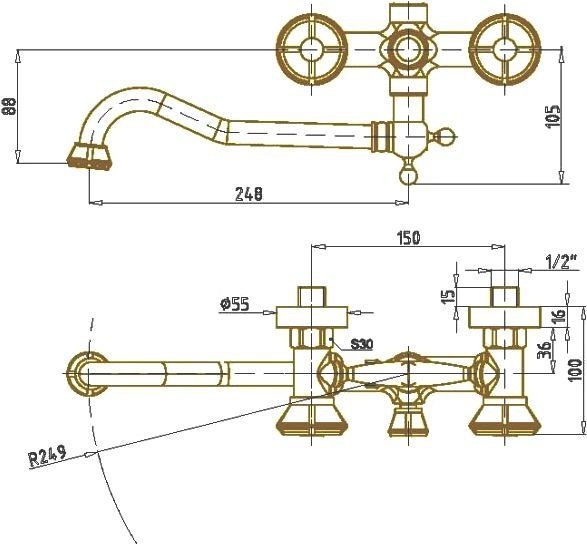 Душевая стойка Bronze de Luxe Royal  10121DDF - 5