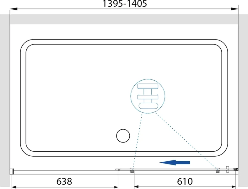 Душевая дверь RGW Stilvoll SV-12G 140х195 профиль золото стекло прозрачное 32321214-16 - 2