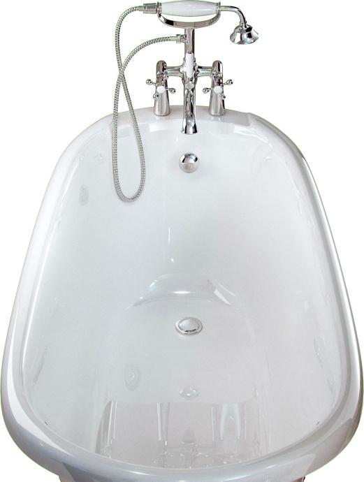 Ванна из искусственного камня Фэма Салерно 2 белая, белые ножки САЛЕРНО2-BI - 3