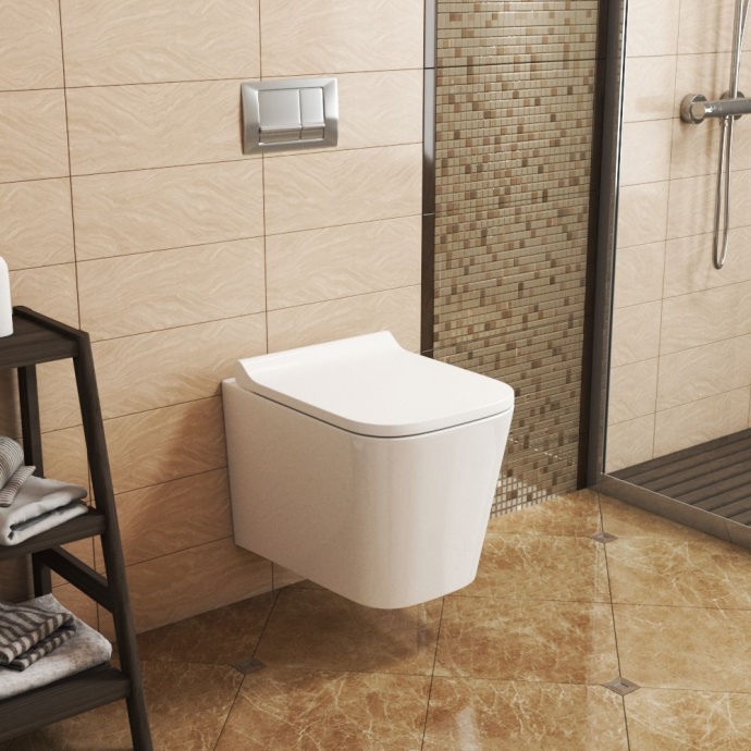 Унитаз подвесной безободковый OWL Vatter Ruta-H mini с сиденьем DP микролифт OWLT190403 - 4