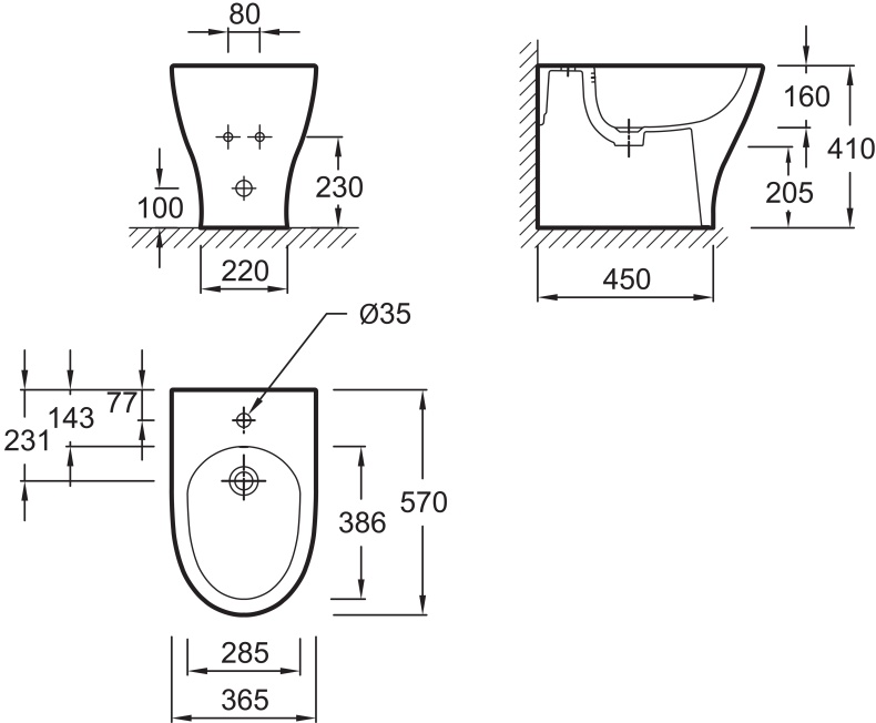 Биде напольное Jacob Delafon Odeon Up E4798 E4798-00 - 3