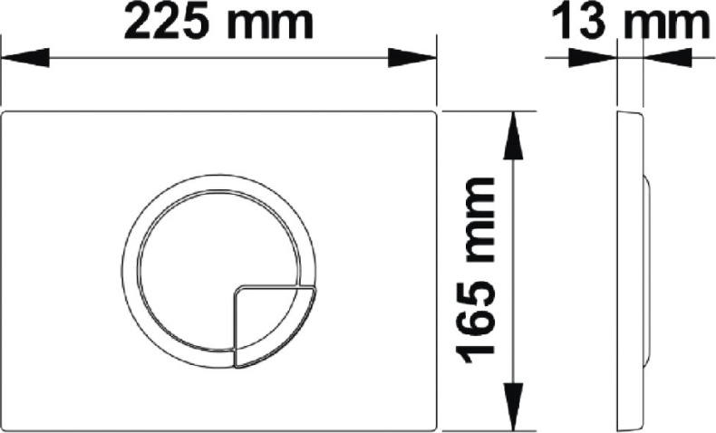 Кнопка смыва Berges Wasserhaus Novum R2 хром, матовый 040022 - 1