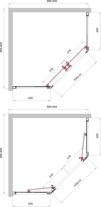 Душевой уголок BelBagno Uno 90х90 хром  UNO-195-P-2-90-C-Cr - 2