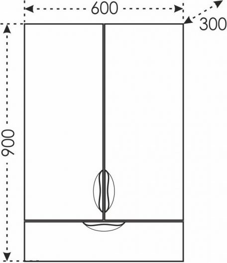 Шкаф СанТа Родос 60x90 с 1 ящиком 406003 - 2