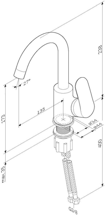 Смеситель AM.PM Like для раковины F8002700 - 7