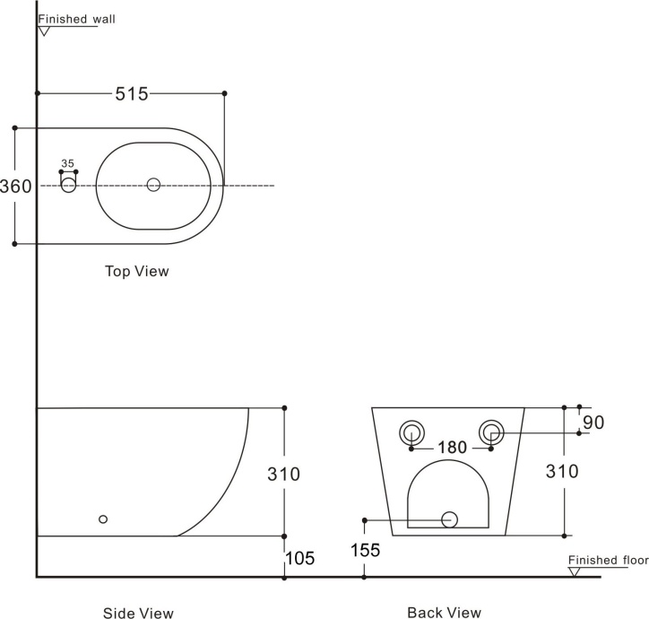 Биде подвесное Aquanet Cetus 2.0 В2 Cetus 2.0 B2 - 1