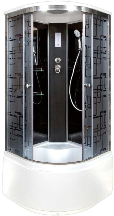 Душевая кабина DETO BM4590ELBLACK с высоким поддоном, с сиденьем - 0