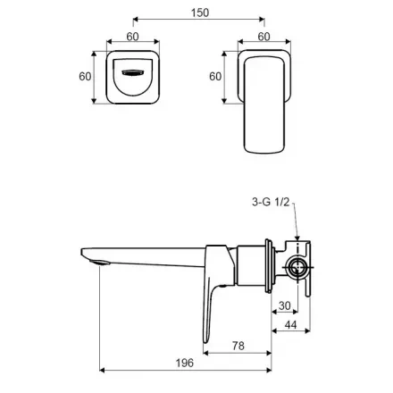 Смеситель для раковины Excellent Keria хром AREX.2014CR - 1