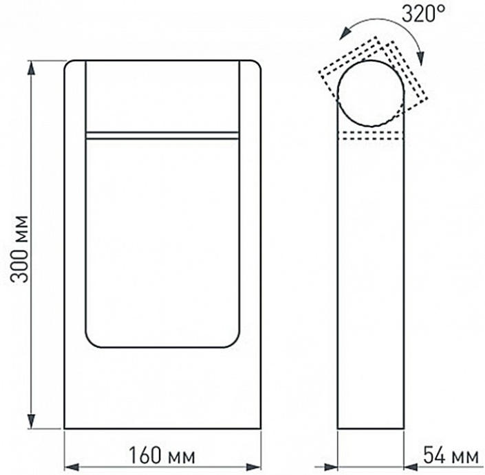 Уличный светодиодный светильник Arlight LGD-Path-Frame-Rotary-H300G-6W Warm3000 020397(1) - 2