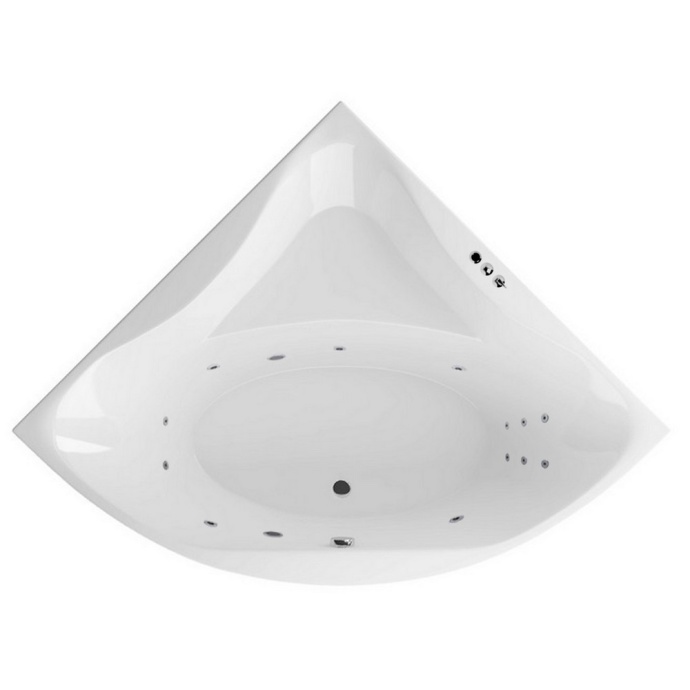 Ванна акриловая Excellent Glamour Smart 150х150 с гидромассажем белый - хром WAEX.GLA15.SMART.CR - 0