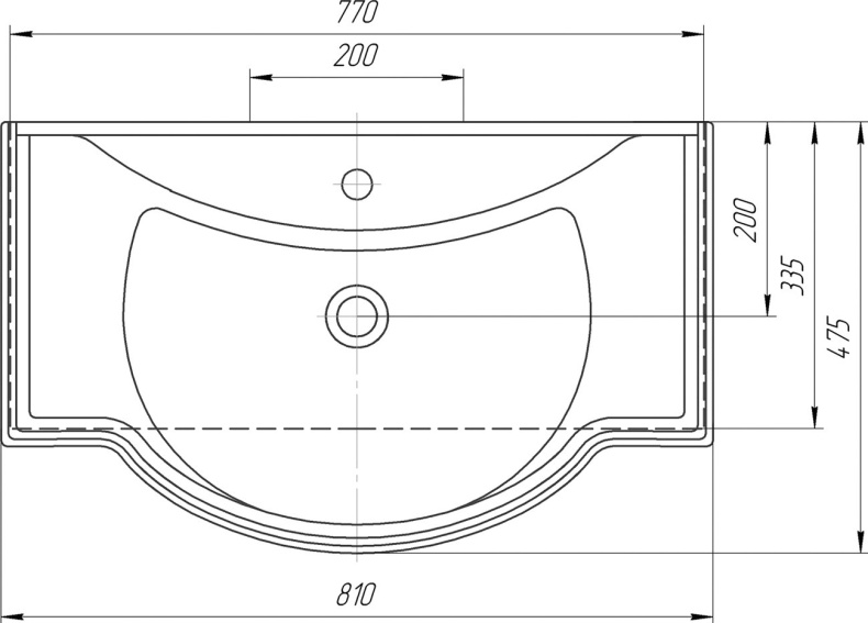 Тумба с раковиной Misty Шармель 80 светло-бежевая эмаль - 7