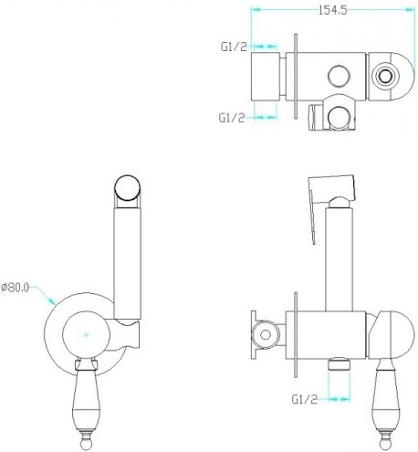 Гигиенический душ Boheme Brillante со смесителем, хром  436 - 1