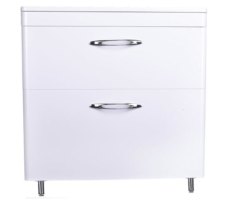 Тумба напольная Каре 80 (2 ящ.) Люкс белая, PLUS СС-00002267 - 5