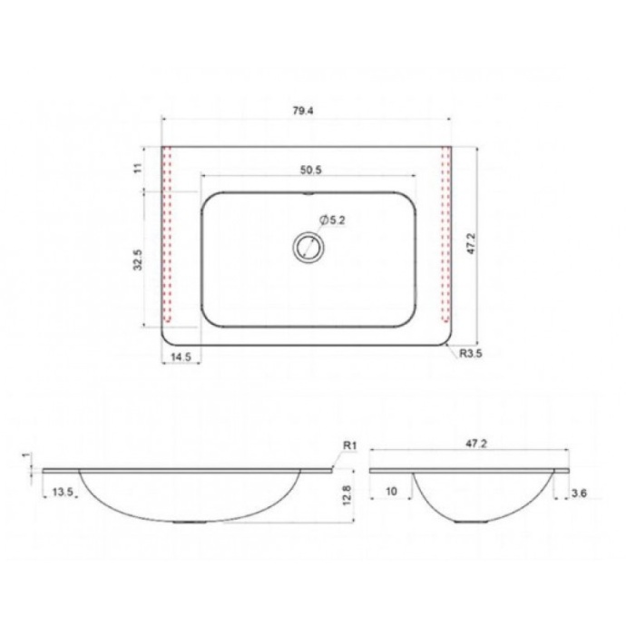 Мебельная раковина Vincea 80 черная VCB-2VP800B - 1