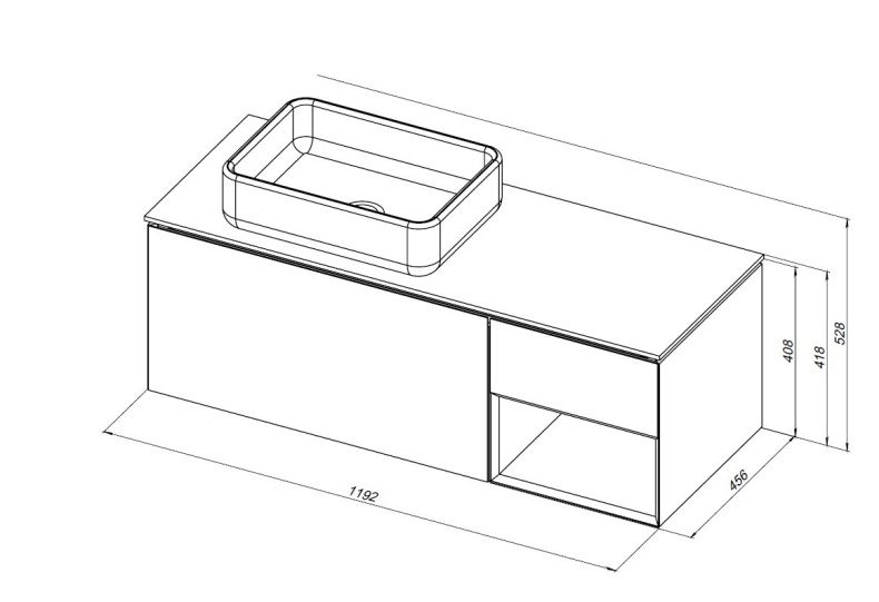 1.21006.PWM INFINITY Тумба 120 L 1+1, рapyrus white matt (274256) - 8