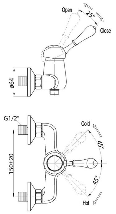 Смеситель для душа BelBagno Unique хром UNI-ESDM-CRM - 1