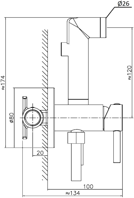 Гигиенический душ STWORKI Эстерсунд ES-05b со смесителем, С ВНУТРЕННЕЙ ЧАСТЬЮ - 5