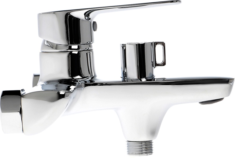 Смеситель для ванны с душем STWORKI Хельсингборг XE-02cr однорычажный, настенный, латунь, с функцией экономии расхода, глянцевый - 2